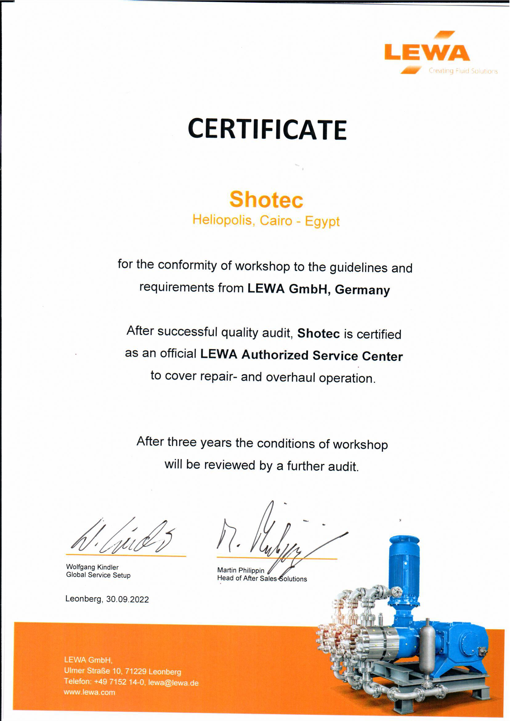 LEWA Authorized Service Partner